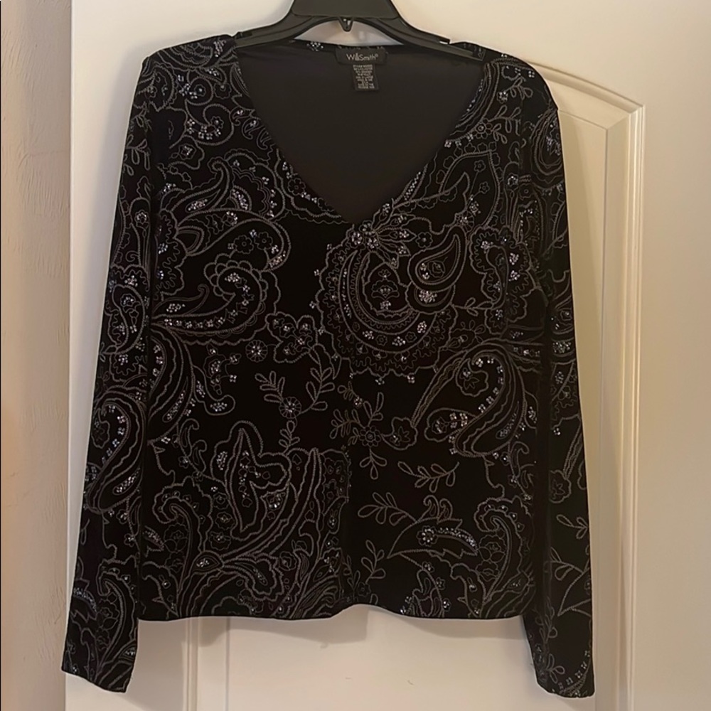 Velour glittery holiday top